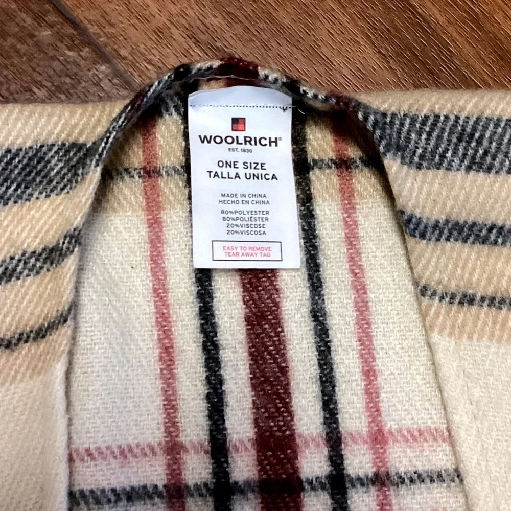 Woolrich Cozy Blanket Wrap Sienna Plaid One Size Dark Browns